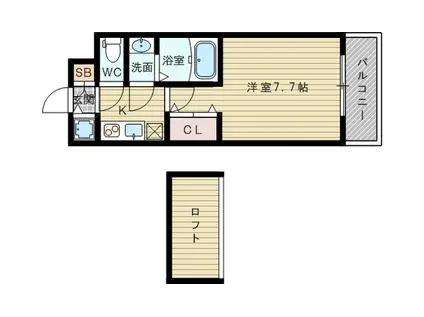 セントレジス新大阪(1K/3階)の間取り写真