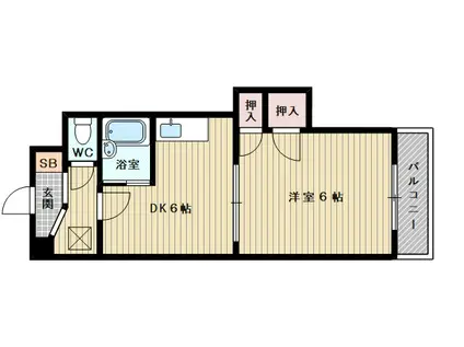 サンサーラ翁(1DK/4階)の間取り写真