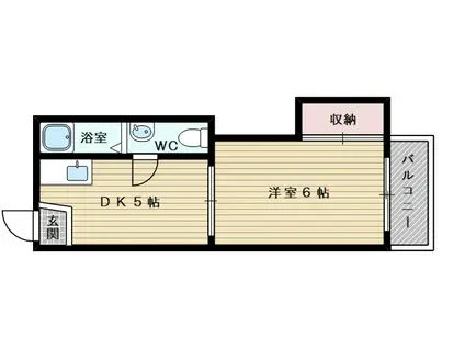 マツヤマンション(1DK/4階)の間取り写真