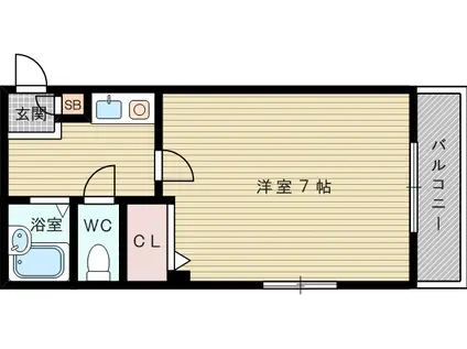 阪急電鉄京都線 上新庄駅 徒歩14分 6階建 築34年(1K/5階)の間取り写真