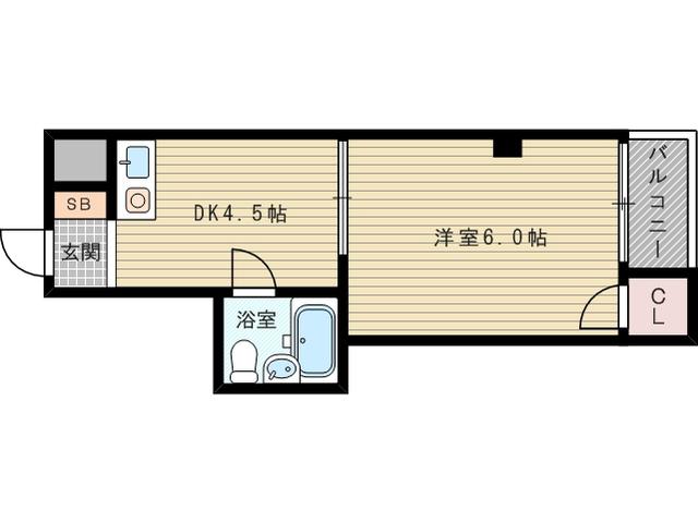 マンション常磐(1DK/3階)の間取り写真