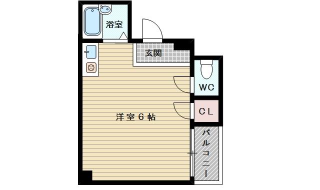 阪急電鉄千里線 下新庄駅 徒歩2分 4階建 築32年(ワンルーム/3階)の間取り写真
