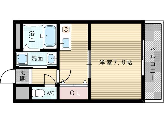 阪急電鉄京都線 淡路駅 徒歩9分 4階建 築25年(1DK/3階)の間取り写真