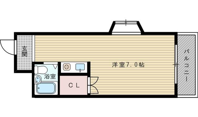 アメニティ淡路(ワンルーム/6階)の間取り写真