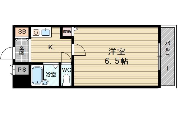 大阪市御堂筋線 西中島南方駅 徒歩10分 9階建 築35年(1K/3階)の間取り写真