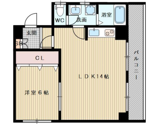 東海道本線 新大阪駅 徒歩8分 7階建 築49年(1LDK/7階)の間取り写真