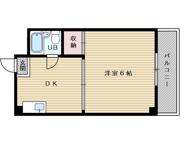 ビスタ新庄ハイツⅢ(1DK/5階)の間取り写真