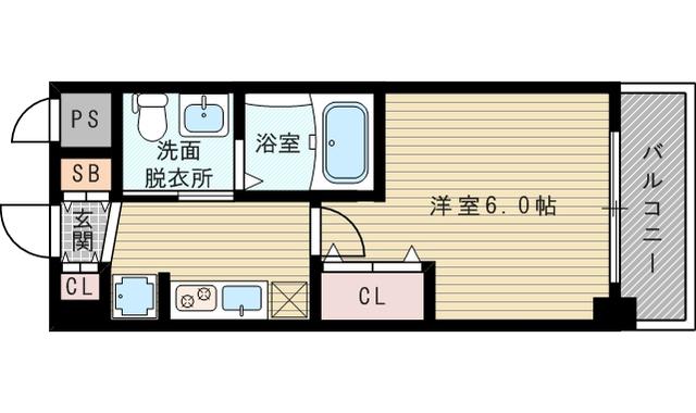 エステムコート新大阪Ⅷレヴォリス(1K/4階)の間取り写真