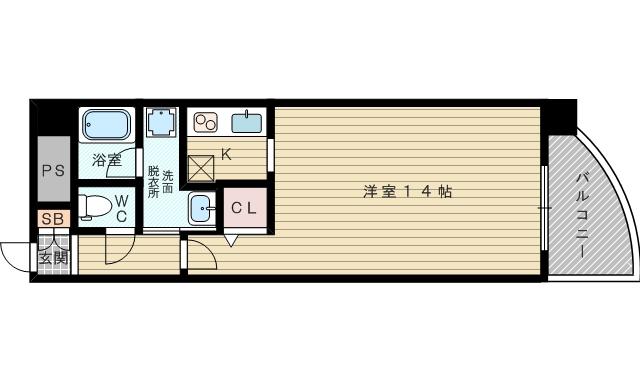 パルドミール(ワンルーム/4階)の間取り写真