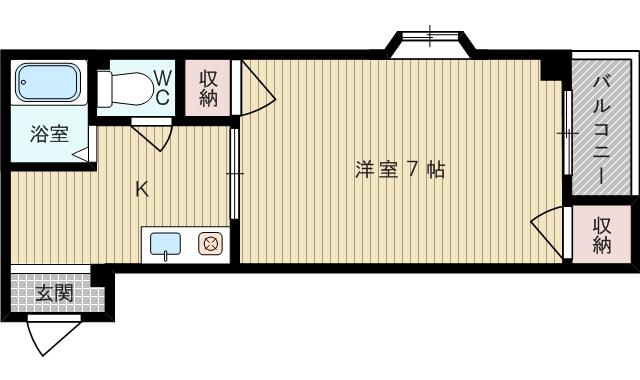 スタンドアップ柴島(1K/2階)の間取り写真