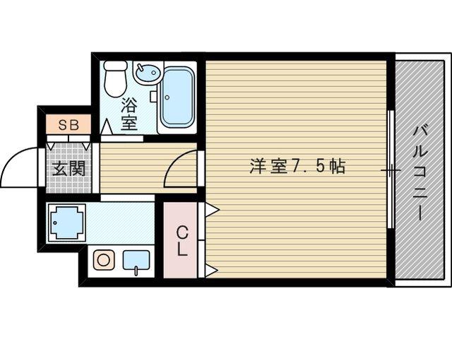 シャトレ下新庄(ワンルーム/3階)の間取り写真