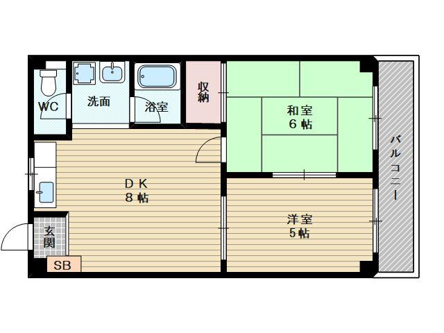 第8東城マンション(2DK/3階)の間取り写真