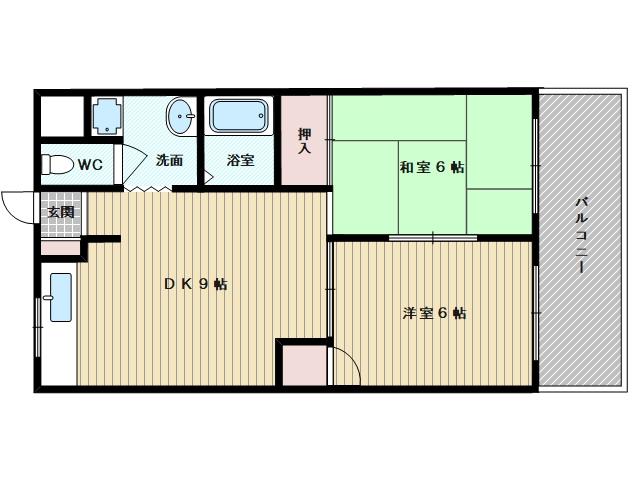 第2あかつきマンション(2DK/3階)の間取り写真