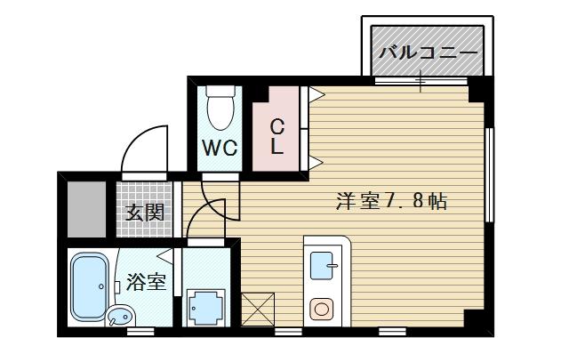おおさか東線 ＪＲ淡路駅 徒歩9分 4階建 築21年(ワンルーム/2階)の間取り写真