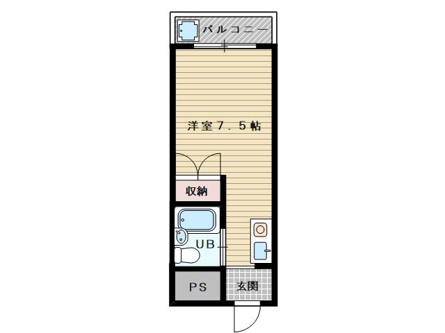 上新ビル7(ワンルーム/3階)の間取り写真