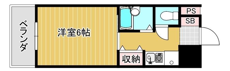 エクセレント上新10(1K/5階)の間取り写真