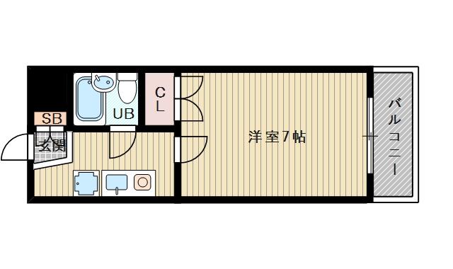 豊富プレジデント柴島(1K/4階)の間取り写真