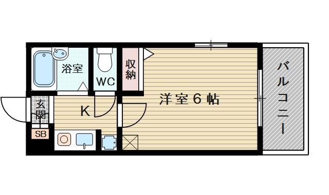 ハイムグレース(1K/4階)の間取り写真