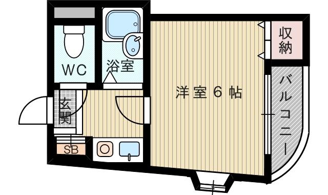サンモア淡路(1K/3階)の間取り写真