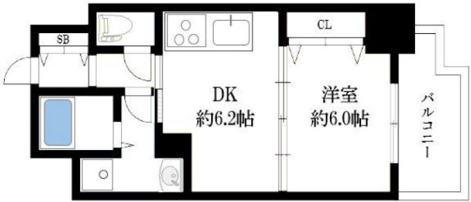 エステムコート新大阪10ザゲート(1DK/6階)の間取り写真