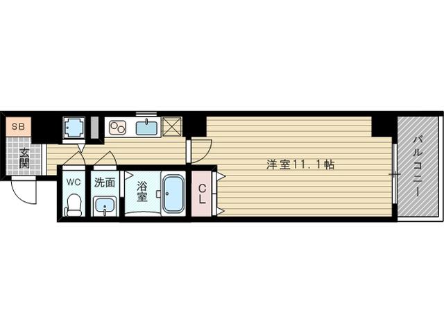 フィールドイン新大阪(1K/8階)の間取り写真