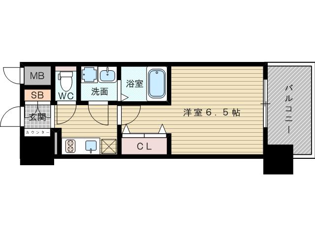 レジュールアッシュ淡路駅前(1K/5階)の間取り写真
