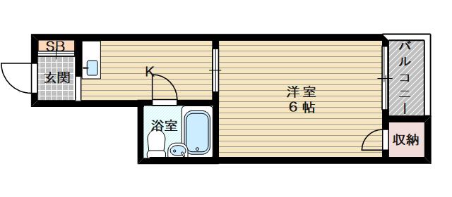 リトルアーバン(1K/4階)の間取り写真