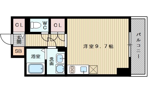 グローブ上新庄(ワンルーム/10階)の間取り写真