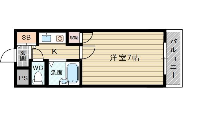 シャルム橋本Ⅲ(1K/2階)の間取り写真