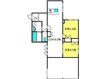 カルミネ仙波(2LDK/1階)の間取り写真