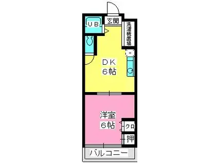 西鉄天神大牟田線 井尻駅 徒歩10分 3階建 築43年(1DK/3階)の間取り写真