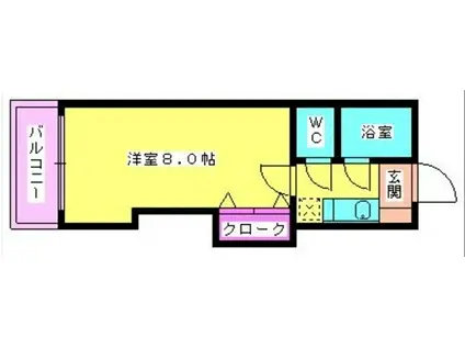 YMコーポⅢ(1K/2階)の間取り写真