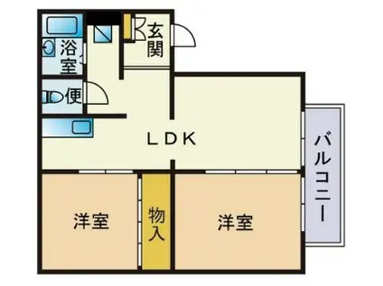 グレイス上白水(2LDK/1階)の間取り写真