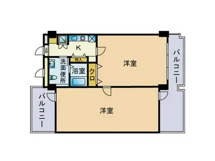 カーサ・ド・ビー(2K/5階)の間取り写真