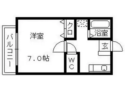 リブレア南福岡(1K/2階)の間取り写真