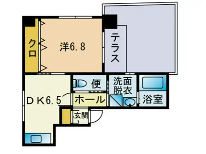 西鉄天神大牟田線 井尻駅 徒歩6分 3階建 築18年(1DK/1階)の間取り写真