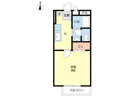 博多南線 博多南駅 徒歩20分 2階建 築28年(1K/1階)の間取り写真