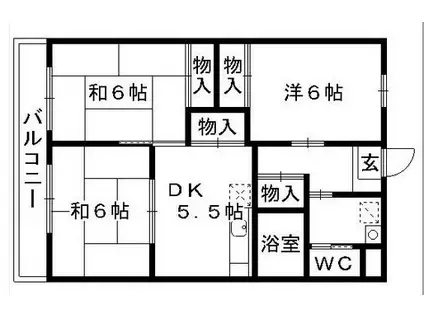 森シャトー(3DK/4階)の間取り写真