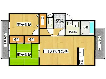 カナディアンハウスM-T(2LDK/2階)の間取り写真