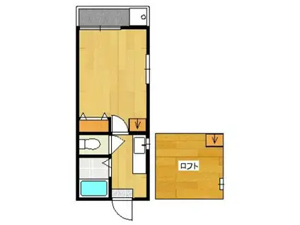 モアハイツ横手B棟(1K/2階)の間取り写真