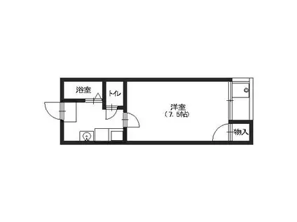 千歳ハイツ(1K/1階)の間取り写真