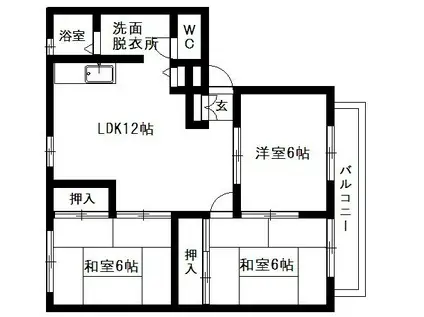 サンビレッジ小倉(3LDK/2階)の間取り写真