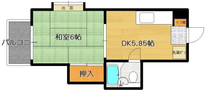 YMコーポ(1DK/1階)の間取り写真