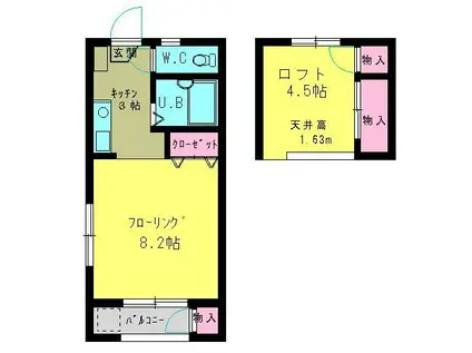 FUTEC-Ⅱ(1K/1階)の間取り写真