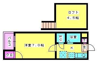 グランパレ岡本(1K/2階)の間取り写真