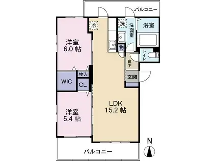 ドミール博多南A(2LDK/3階)の間取り写真