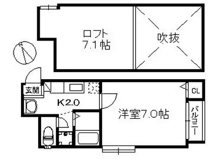 サンピース井尻(1K/2階)の間取り写真