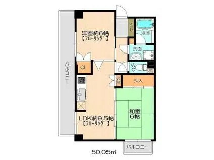 マクシーズ空港南(2LDK/3階)の間取り写真