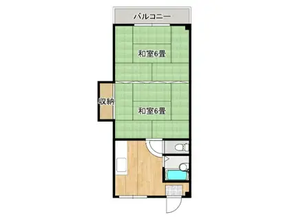 コーポ・プチミラージュ(2K/2階)の間取り写真