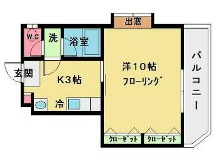 ウルスJOYO(1K/2階)の間取り写真